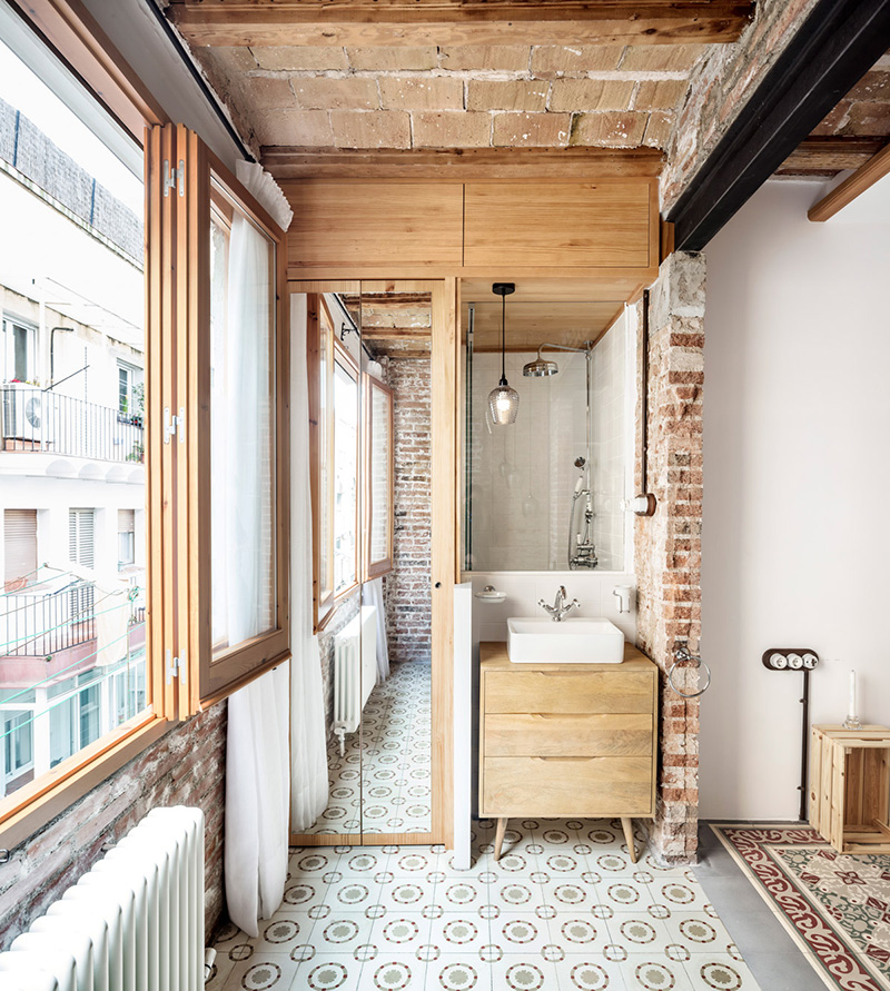 Apartamento paredes de piedra