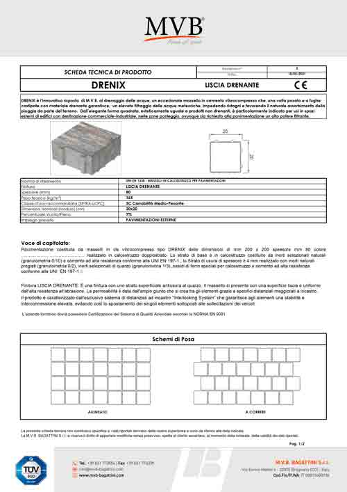 DRENIX LISCIA-Scheda tecnica