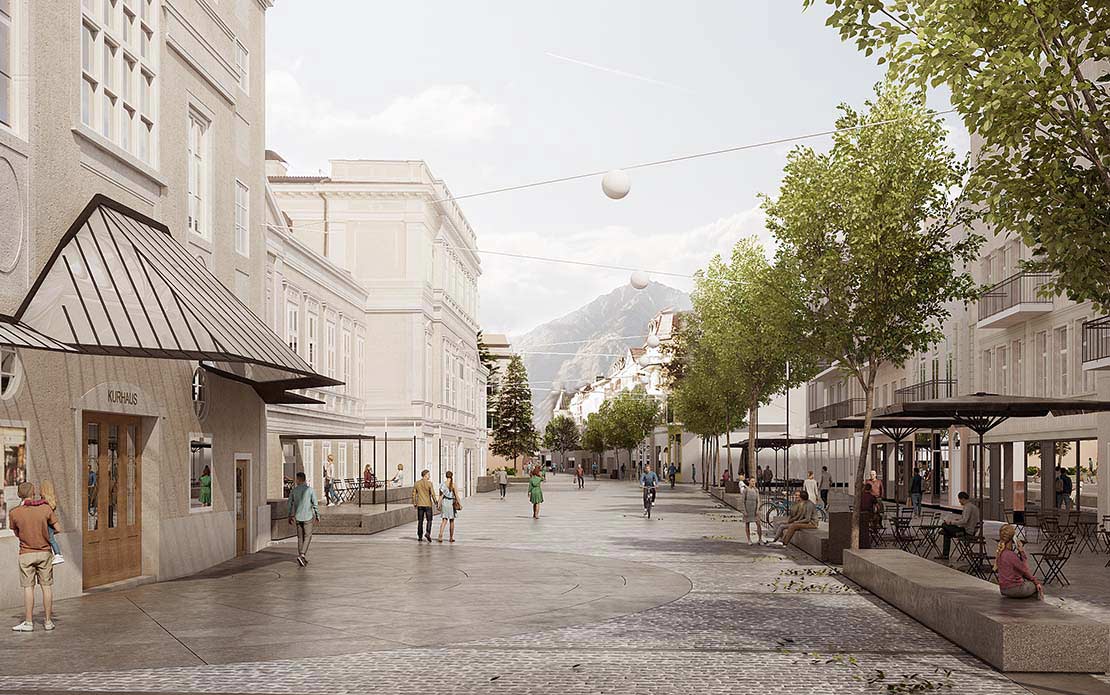 Renovacion de Corso Libertà Superiore en Merano. Un dibujo del silencio