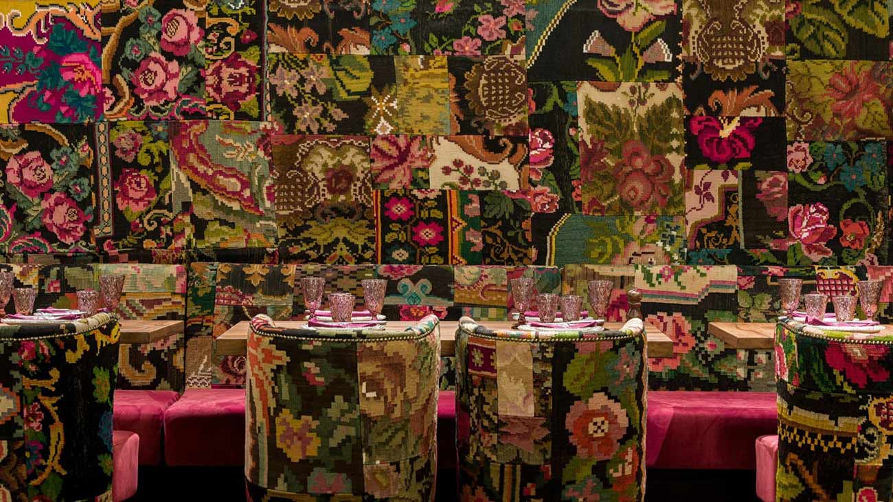 Intriguing and maximalist design at the Odessa restaurant, Mamaliga.