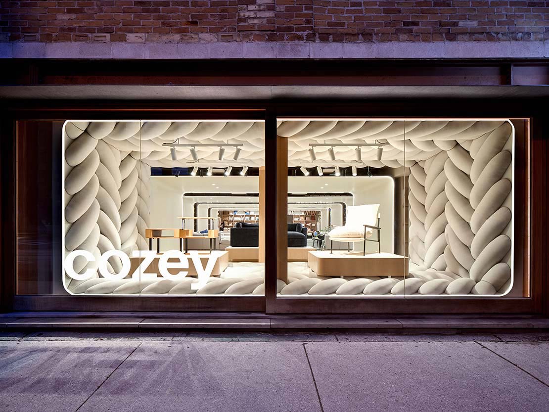 Cozey Flagship Experience Centre. Retail space from digital