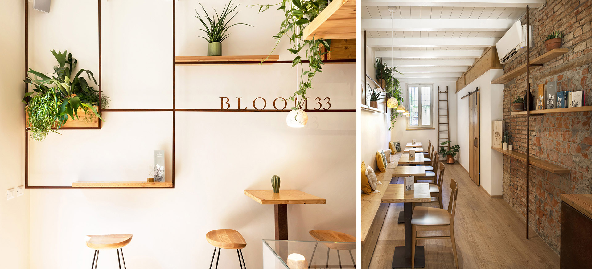 Diseño de líneas finas y un moodboard natural para el Bloom 33 Botanic Bar  de la calle Mazzini en Crema - designonweb - arkitectureonweb
