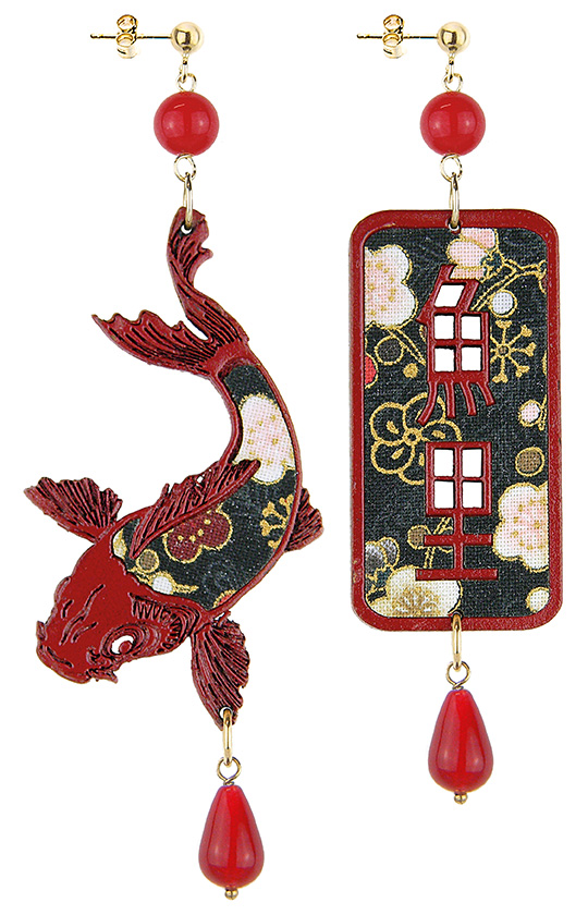 Anemone Fuji Koi, la colección de joyas de seda y laca colorida inspirada en Japón.