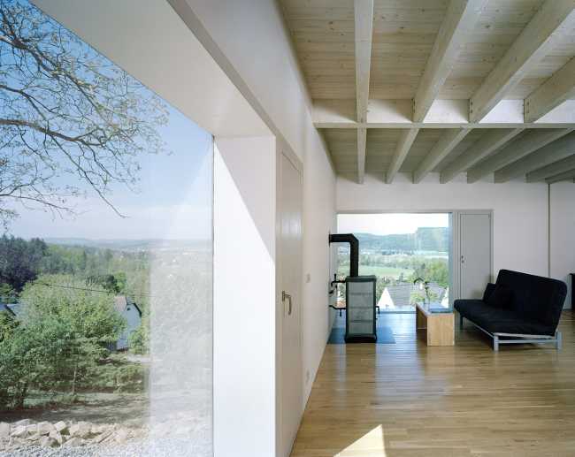 Summer villa outside Prague. Larch cladding for a solidly shaped wooden house