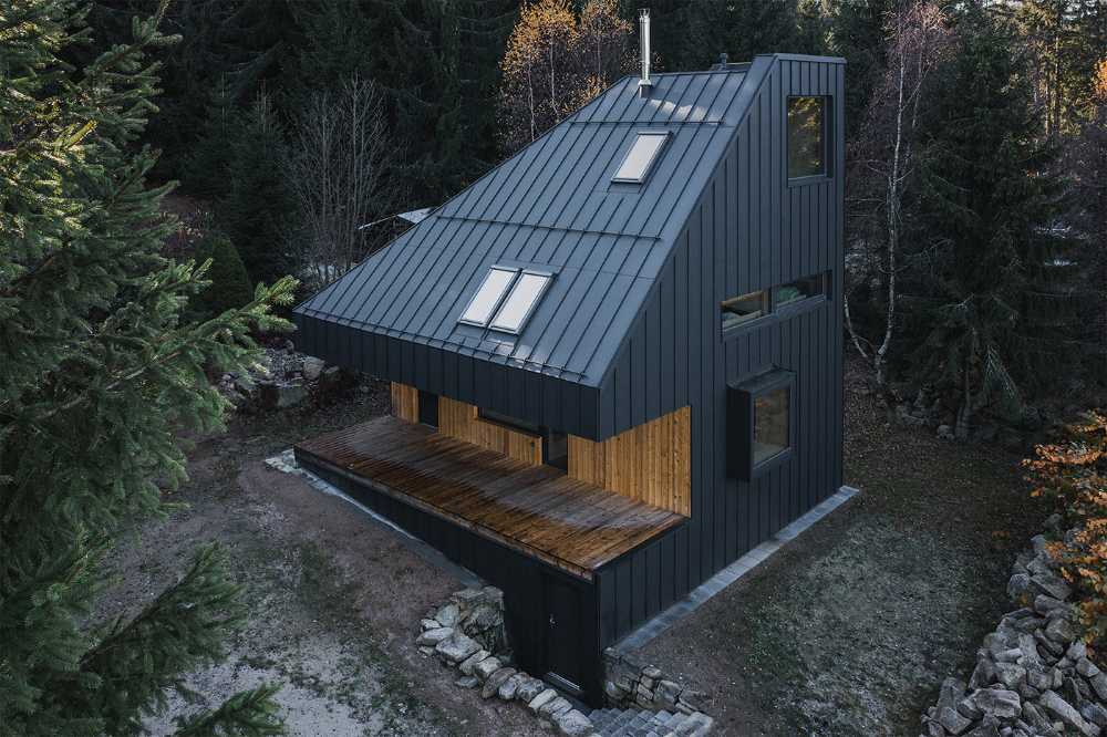 Vacation home in Czech Republic. Shades of gray echo the local color
