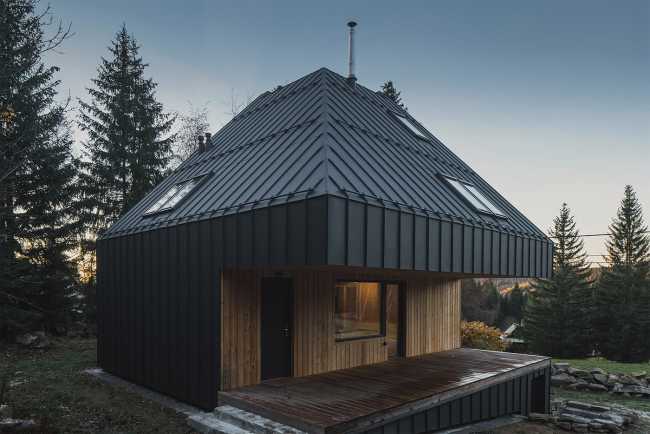 Vacation home in Czech Republic. Shades of gray echo the local color