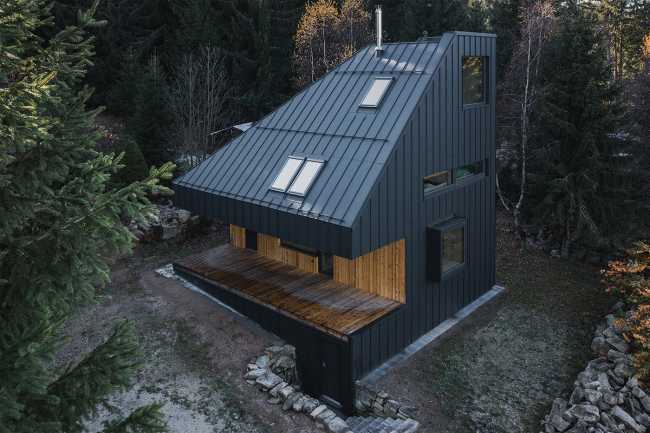 Vacation home in Czech Republic. Shades of gray echo the local color
