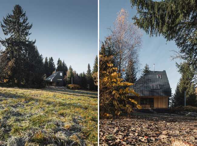 Vacation home in Czech Republic. Shades of gray echo the local color