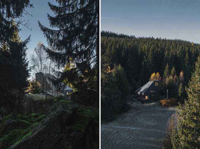 Vacation home in Czech Republic. Shades of gray echo the local color