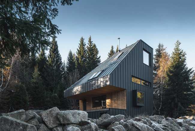 Vacation home in Czech Republic. Shades of gray echo the local color