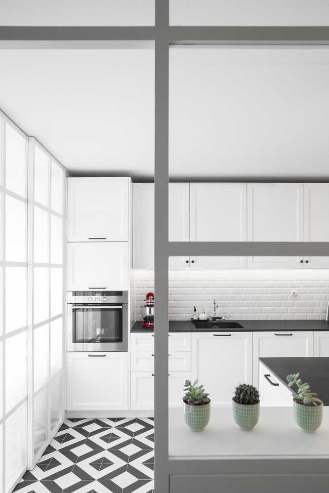 Revised internal structure of a flat. Increased visual communication between rooms