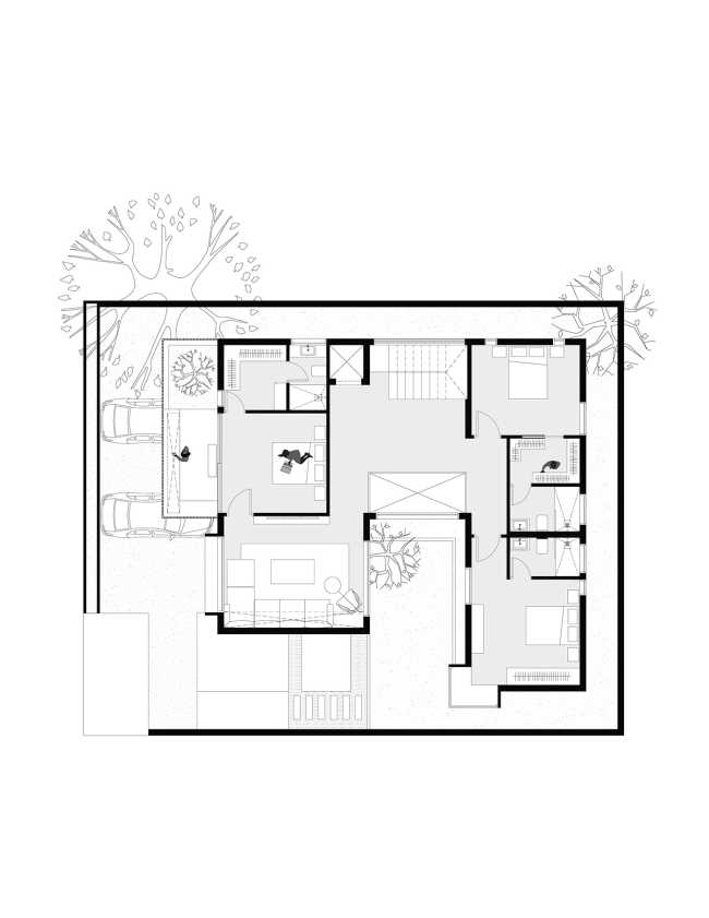 The space that embraces nature and the whole family: Courtyard House