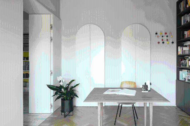 Above the treetops of Milan, in a light-filled apartment functionality and aesthetics vie for the throne