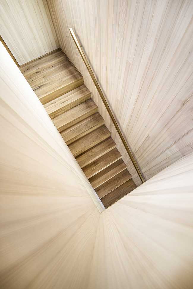 House 1+1+1=1. Heights, light and wood design the house