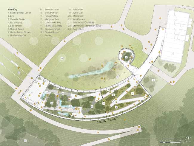 Global Flora Conservatory, a dynamic space brimming with diverse vegetation