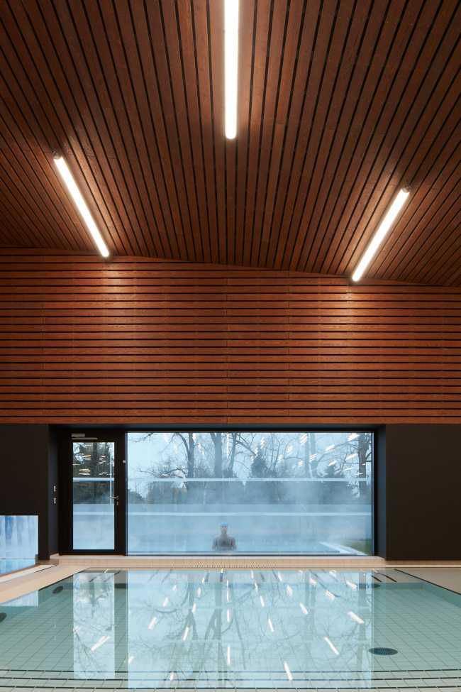 Louny municipal swimming pool is like a sharp rock revealing its precious heart for the well-being of citizens