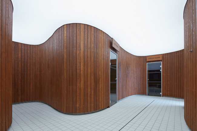 Louny municipal swimming pool is like a sharp rock revealing its precious heart for the well-being of citizens