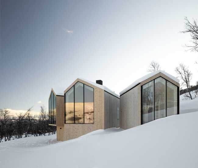 The beauty of the Split View Mountain Lodge between form and materiality