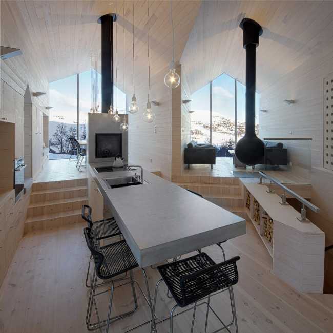 The beauty of the Split View Mountain Lodge between form and materiality