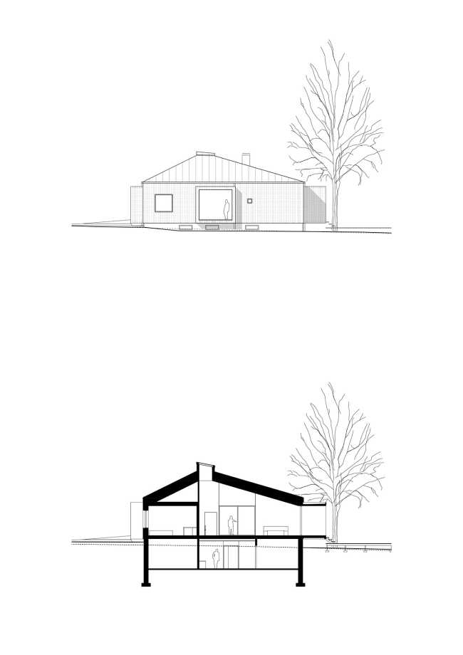 Pokrinniemi House and its original cross-shaped space. Four different views of the precious landscape
