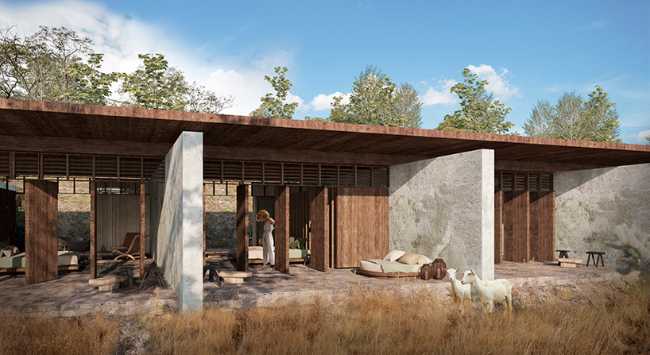 Biodynamic community in Mexico. Architecture that speaks of respect for the rich cultural and natural heritage