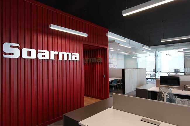 Realization of the new dynamic and contemporary Soarma offices