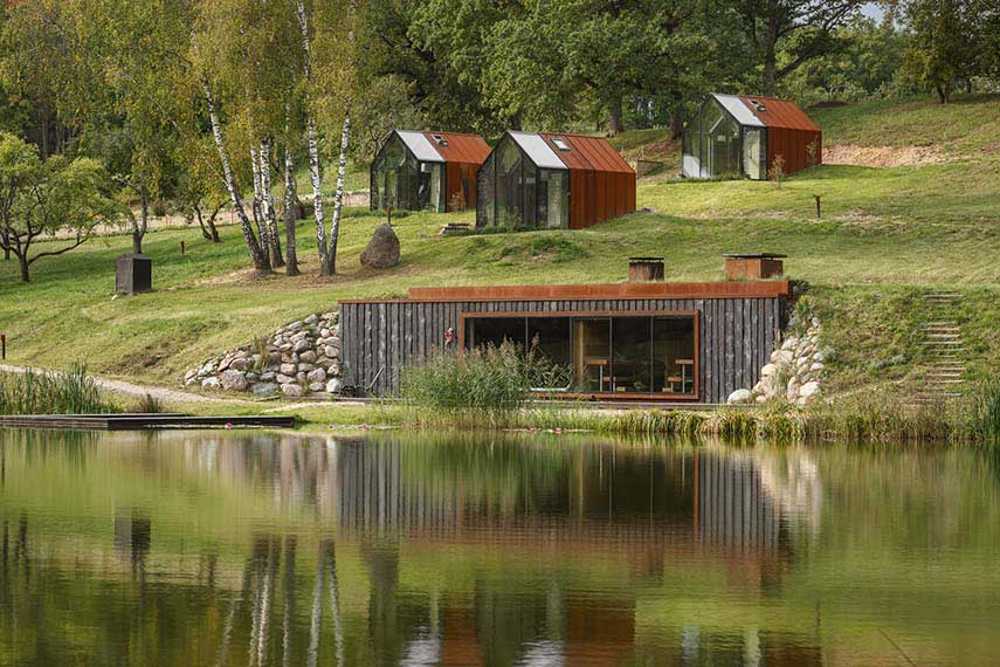 Cabins and saunas from latvian tradition at Ziedlejas Wellness Resort
