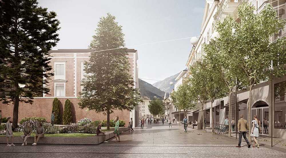 Requalification du Corso Libertà Superiore à Merano. Un dessin du silence