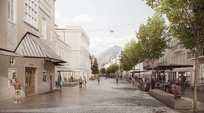 Requalification du Corso Libertà Superiore à Merano. Un dessin du silence