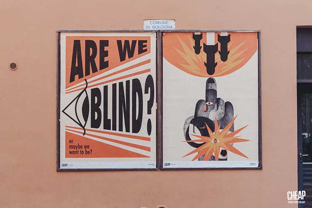 A Bologna l'arte contro la guerra invade le strade con CHEAP