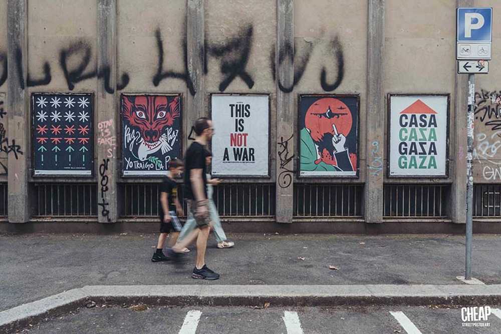 A Bologna l'arte contro la guerra invade le strade con CHEAP