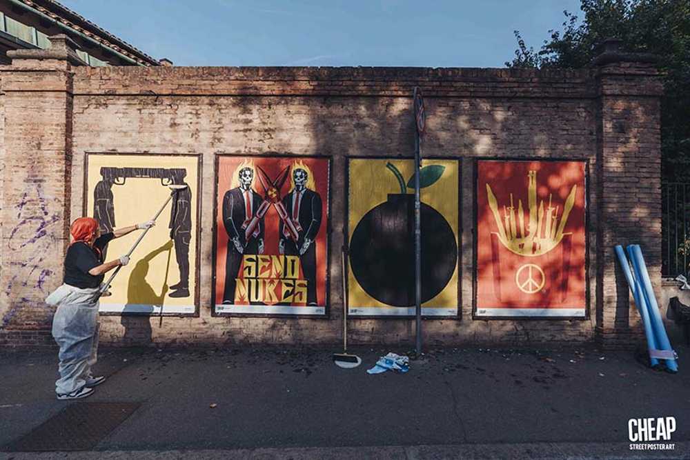 A Bologna l'arte contro la guerra invade le strade con CHEAP