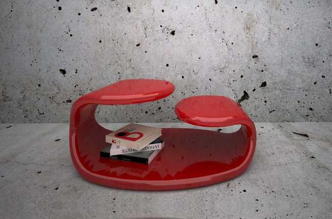 Coffee table Baizò. The material unfolds between aesthetics and function