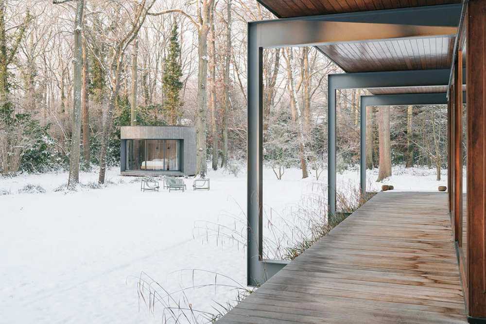 LumiPod5 entre intérieur et extérieur dans la propriété de Villa Besson