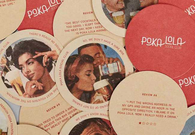 Irreverent brand design of the Poka Lola social club in Denver
