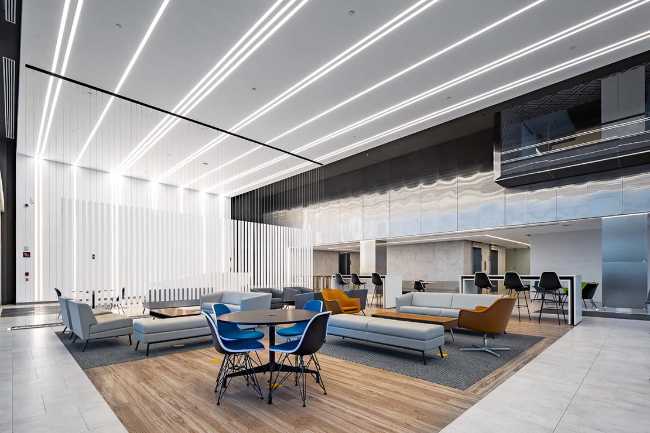 Hines offices in Guadalajara connected to the lobby and the exterior