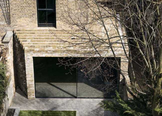 extension of the house with glass
