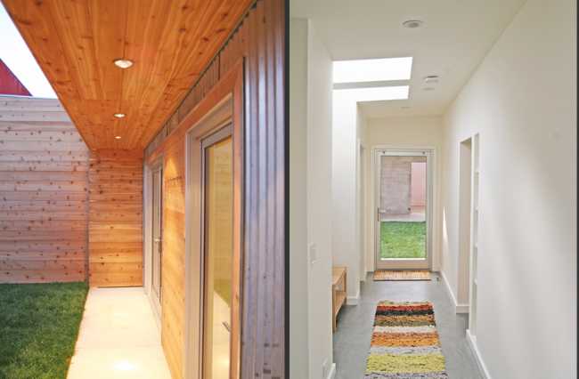 Internal entrance and covered patio