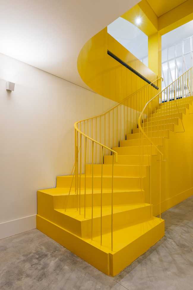 The staircase at the entrance to the house