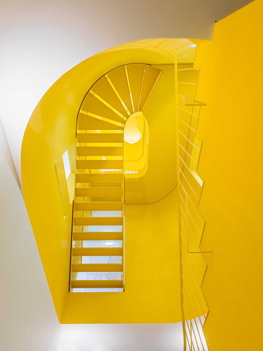 Detail of the stairwell in yellow