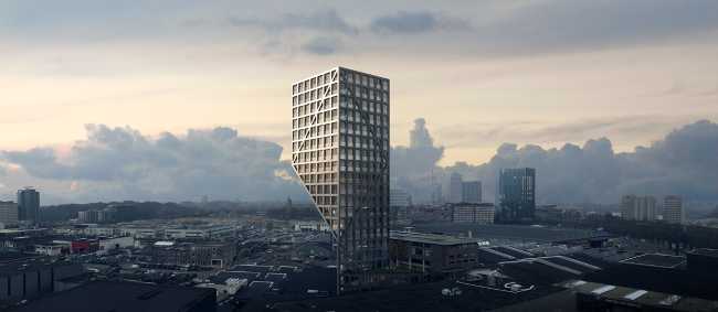 Glass tower in the suburbs amsterdam