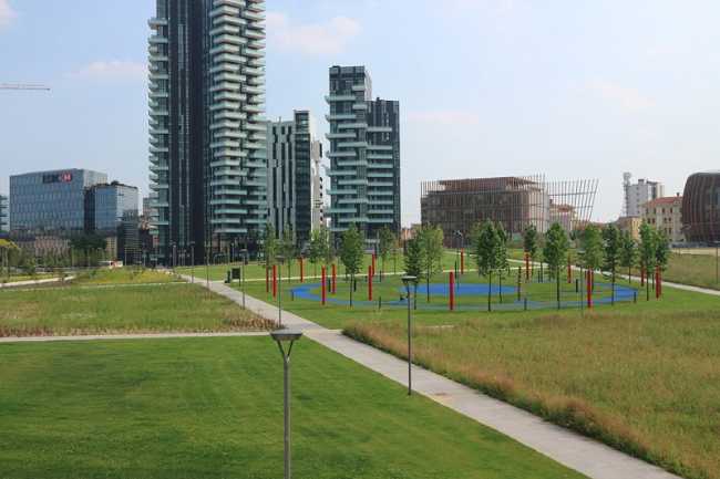 Beside the park the new urbanization of Milan