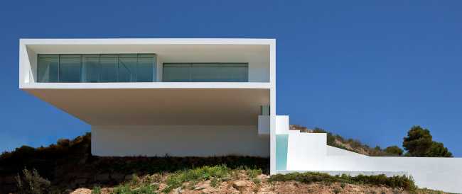 White villa among the rocks