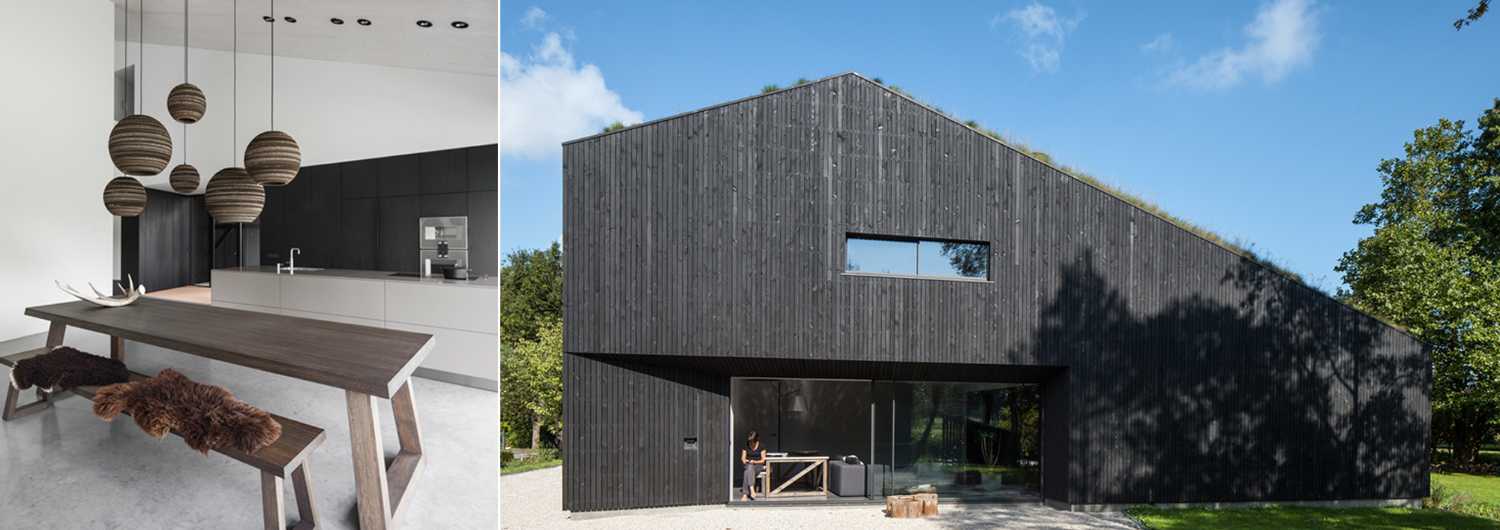 Wooden facade of a villa