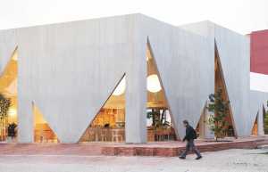 triangular openings for the restaurant