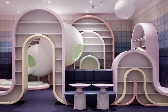 pink yellow playground design