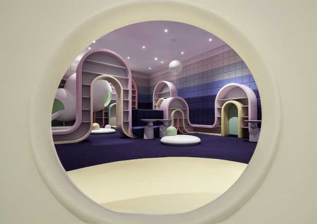 playground with pastel colors