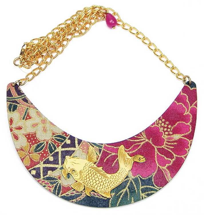 Anemone Fuji Koi, la colección de joyas de seda y laca colorida inspirada en Japón.