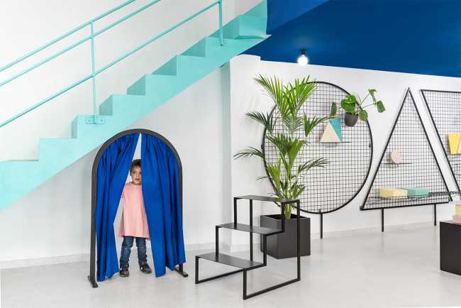 Colorful store for design exhibitions