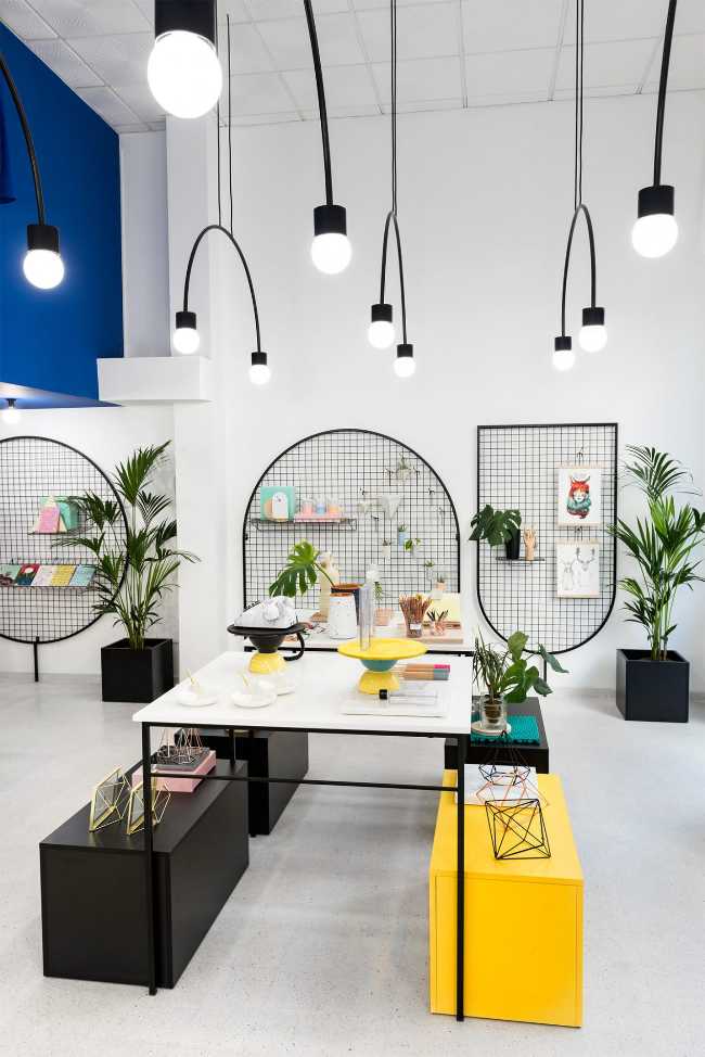 Colorful store for design exhibitions